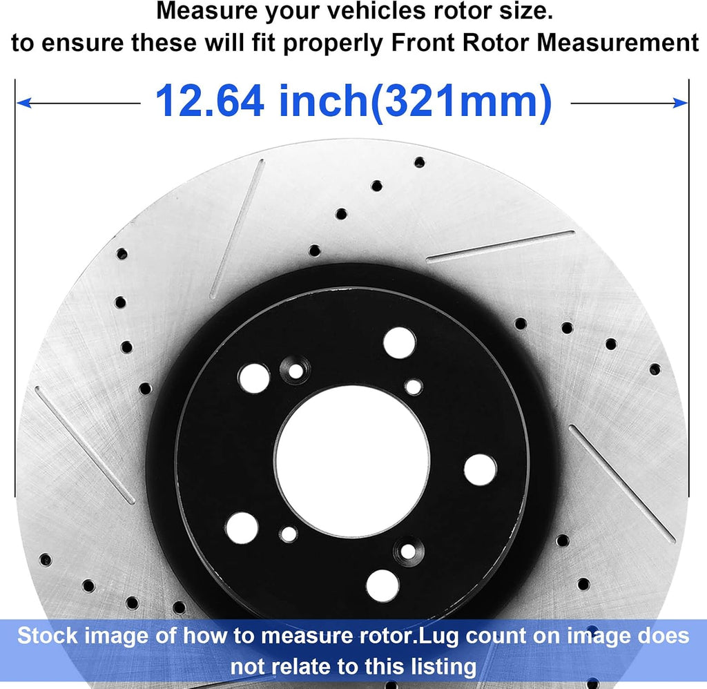 Front Disc Brake Rotors and Ceramic Brake Pads Kit for 2010-2017 Chevy Equinox/GMC Terrain, 2014-2020 Chevy Impala, 2013-2015 Chevy Malibu, 2010-2016 Buick Lacrosse, 2011-2017 Buick Regal