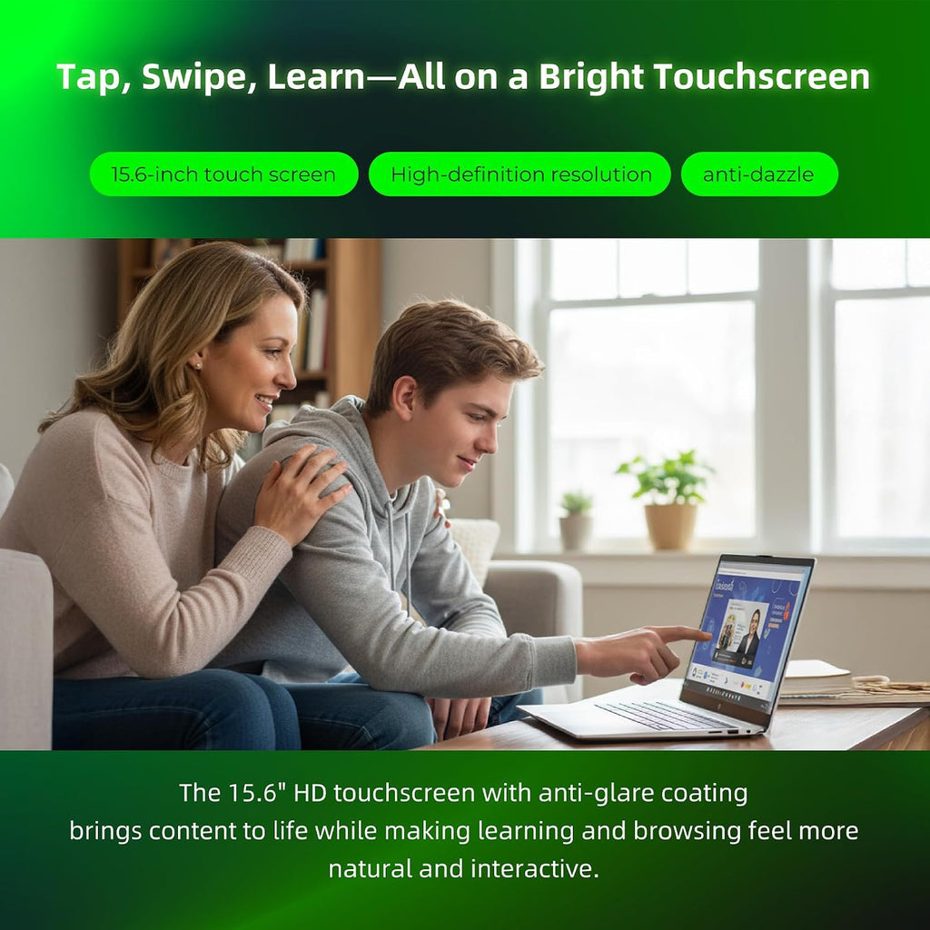 HP 2025 Essential Touchscreen Laptop - Win 11 Pro • AI-Powered Copilot • Intel 13th Gen 6-Cores i3 (up to 4.5GHz) • HD Anti Glare BrightView • Wi-Fi 6, w/Redragon Accessories (32G RAM, 1TB SSD)