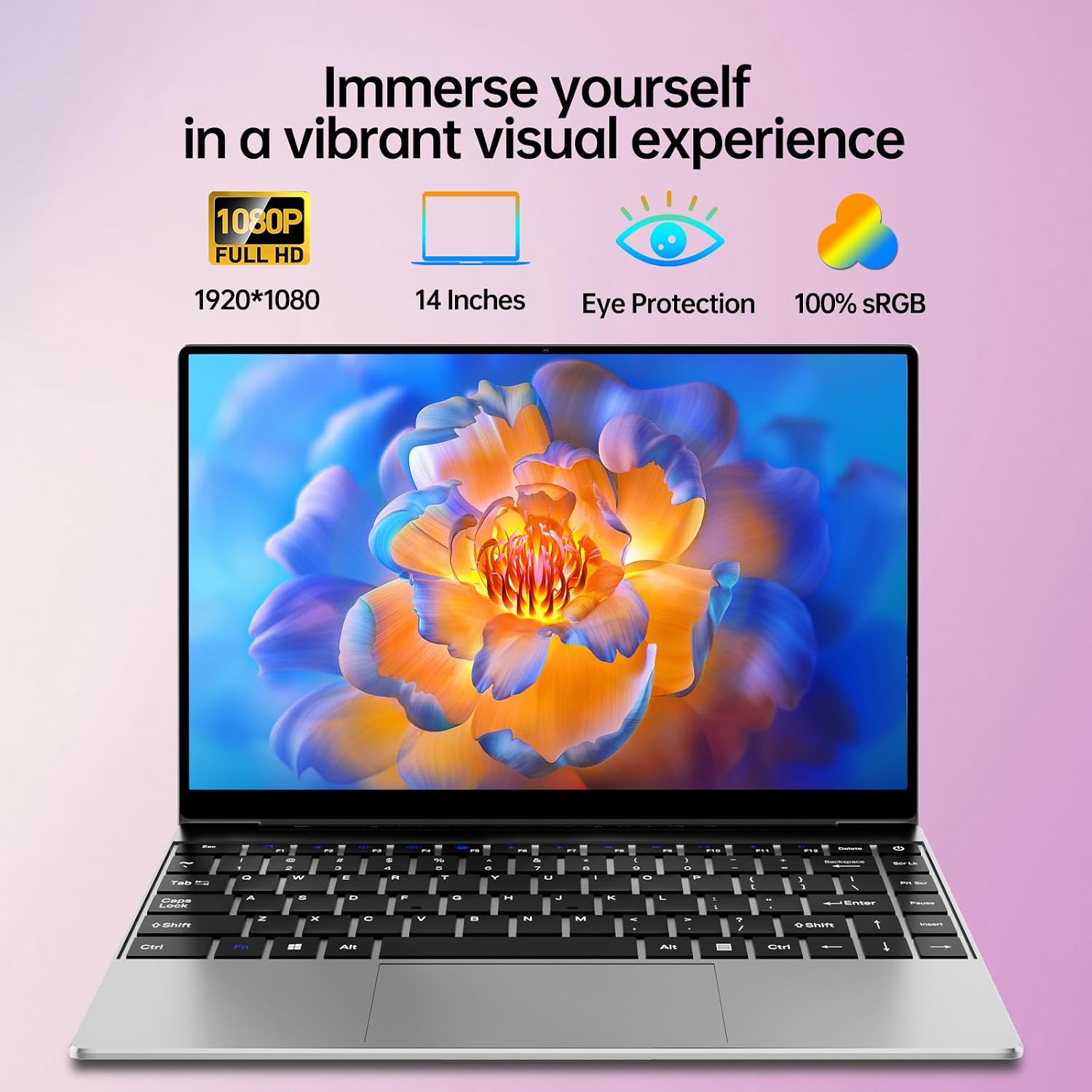 2026 Latest 14'' Laptop, Intel Core i3 Processor, 8GB RAM 256GB SSD (32GB+2TB Expandable), 1080p FHD IPS Display, Webcam, USB3.2 Gen1, WiFi5, Bluetooth5, Mini-HDMI, TF Card Slot, Win 11 Pro, Silver