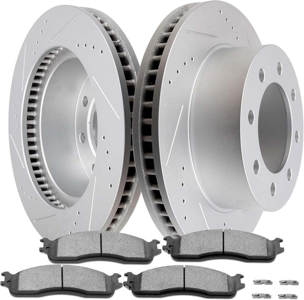 SCITOO Brake Kit Front Brake Rotors and Ceramic Brake Pads fit for 2006-2008 for Dodge for Ram 1500,2003-2008 for Dodge for Ram 2500,2003-2008 for Dodge for Ram 3500