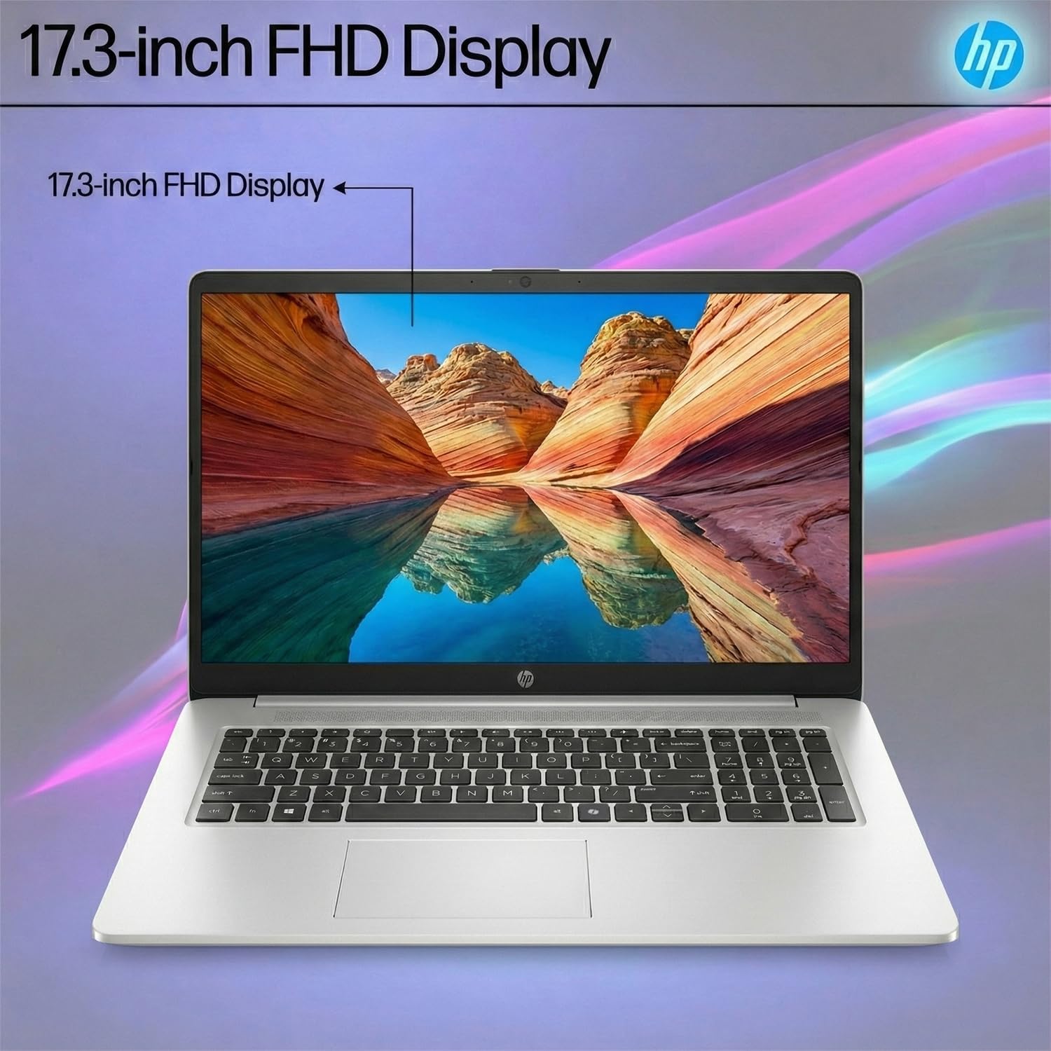 HP 17.3' FHD IPS Business Laptop, AMD Ryzen 5 7430U(6-Core), 16GB RAM, 2.5TB Storage(2TB+500GB External Drive), Numeric Keypad, Fast Charge, Windows 11, WOWPC USB, no Mouse