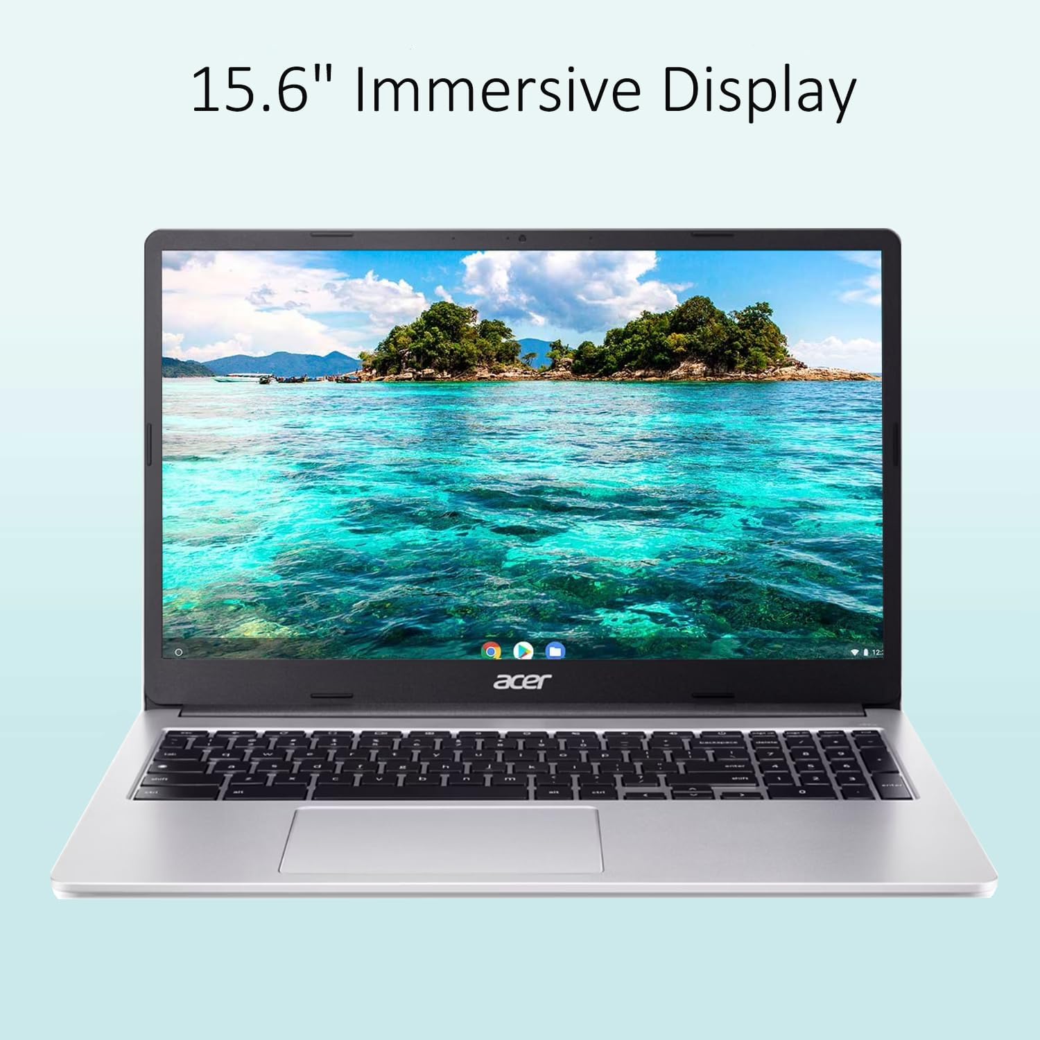 Acer Chromebook 315 Laptop (15.6' FHD, Intel Celeron N4500, 4GB RAM, 128GB Storage (64GB eMMC + 64GB SD Card), for Student, Home, 10-Hr Long Battery Life, Numeric KB, Wi-Fi, Webcam, IST Hub, Chrome OS