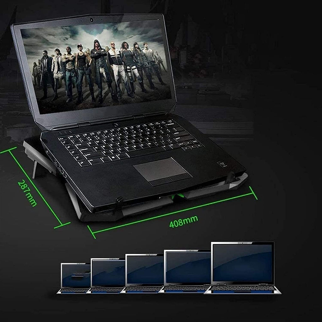 Laptop Cooling Pad, Light Gaming Laptop Cooler with 4 Silent Big Fans, Stand Cooling Pad for Notebook, 2 USB Powered Fan Compatible up to 17'
