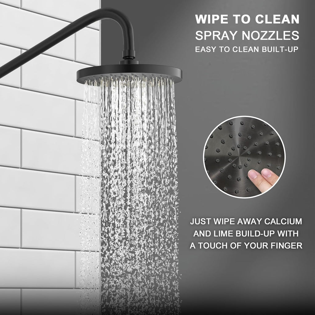 Lava Odoro 5-Function Retrofit Shower System with Rain Showerhead and Handheld Spray Matte Black, 8'' Rain Shower Faucet, 2.5 GPM, SF101-MB