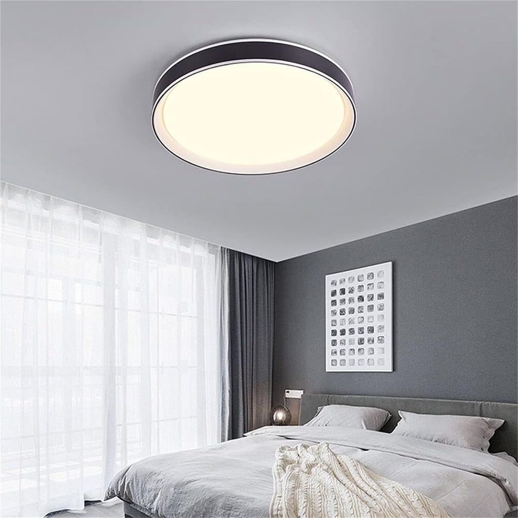 Modern Simple LED Ceiling Light, Dimmable Wrought Iron Ceiling Lamp for Bedroom Living Room Dining Room Lighting Fixtures(Black)