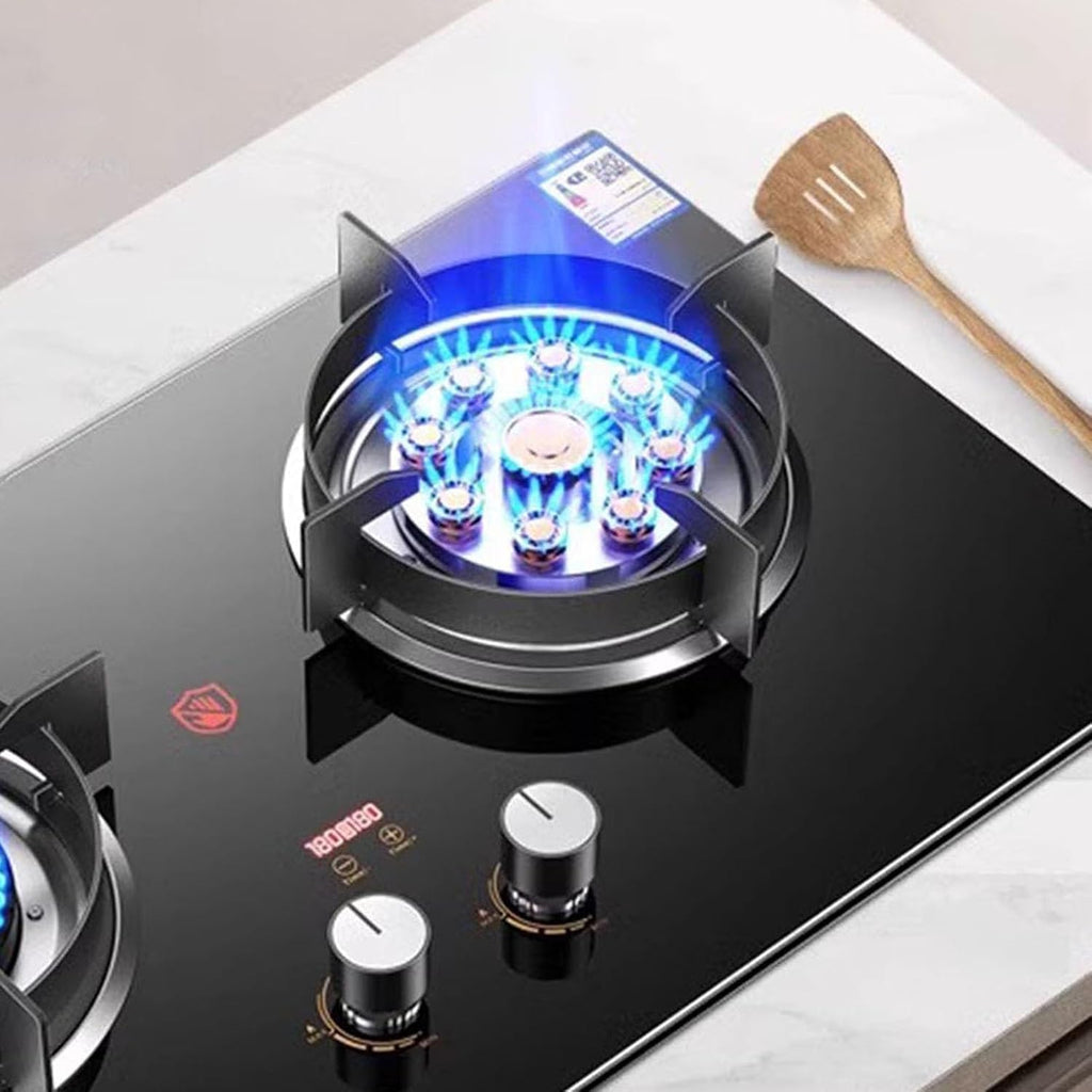 NIKKHO Gas Stove 2 Burners,Built-in Black Glass Gas Hob with Timer and Flame Failure Protection,NG/LPG Convertible,Desktop/Embedded Pulse Ignition (Color : LPG), 54768