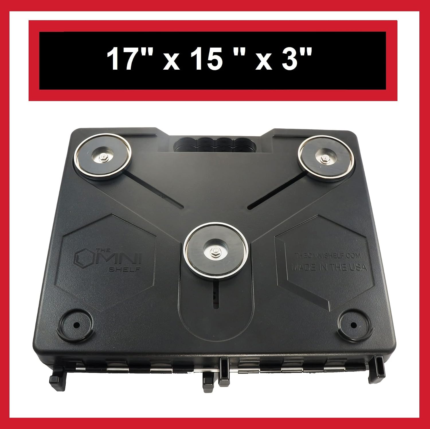 The OmniShelf Portable Workstation, Magnetic Toolbox, Laptop Stand w/ 50 lb Capacity, Hands Free Workstation, Attach to HVAC, Trucks, Walls, Poles etc. (Model # OSO1 - Magnets)