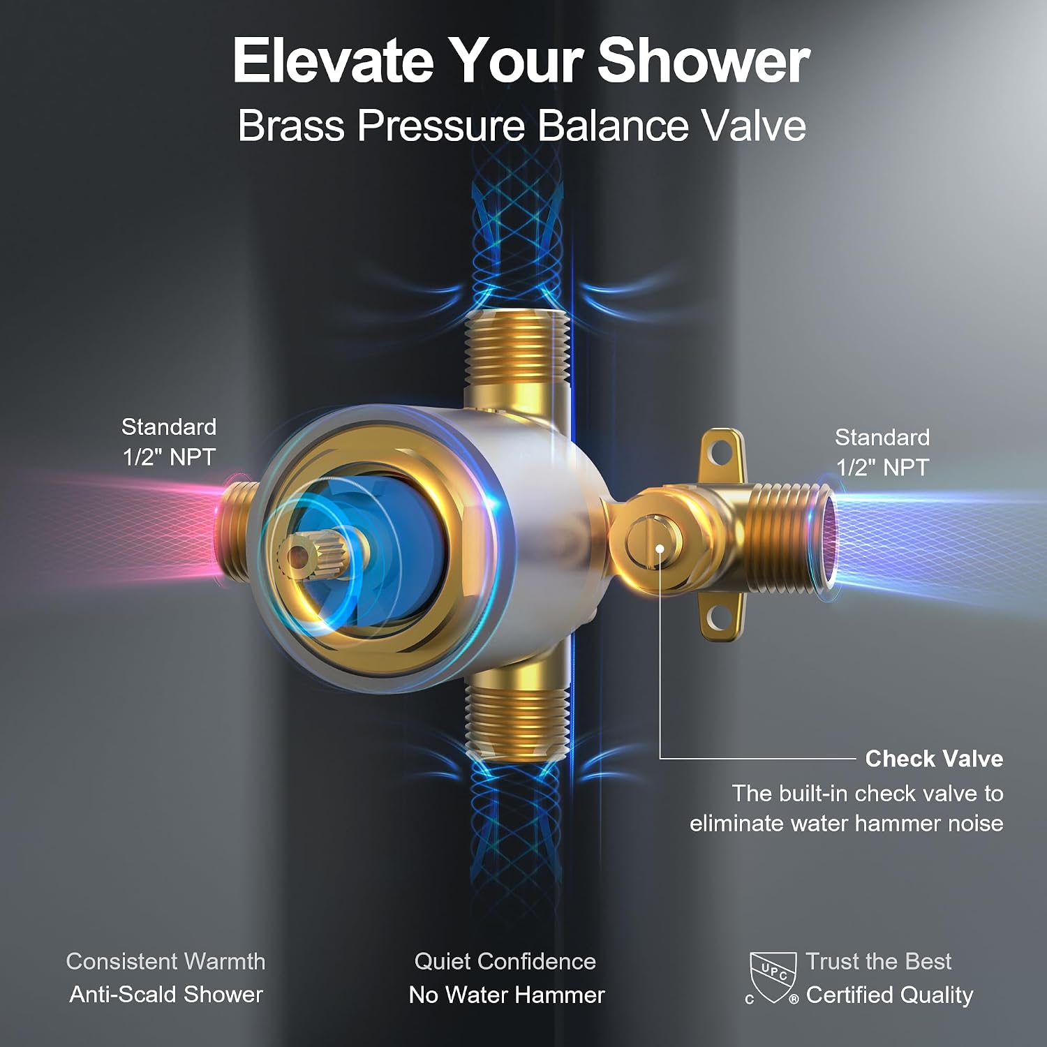 10' Shower Faucet Set with Valve, Wall Mounted Shower Head with High Pressure Handheld Sprayer & Slide Bar, Polished Chrome