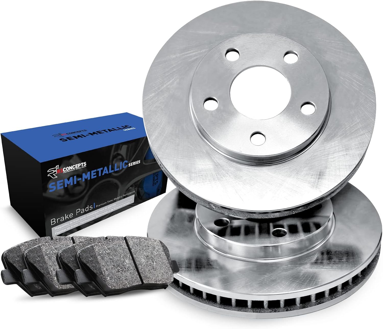 R1 Concepts Front Brake Kit Fits 2007 Mercedes-Benz E280; 2004-2005 Mercedes-Benz E320; 2006 Mercedes-Benz E350; 2009 Mercedes-Benz E350| Semi Met Brake Pads and Blank Brake Rotors| 12.0' Front