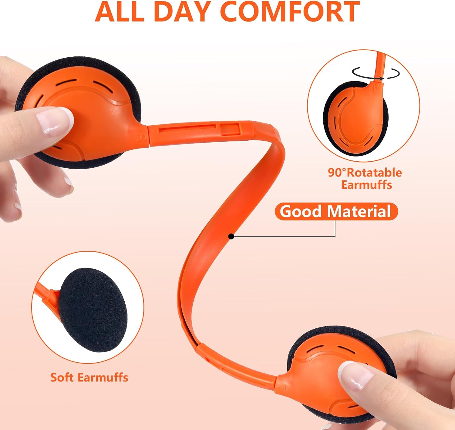 Headphones Bulk for School Classroom 100 Pack On Ear Classroom Headphones for Student,Group Learning, Computer Lab, Library, Online Lesson and Testing 3.5mm Jack (10 Mixed Colors)