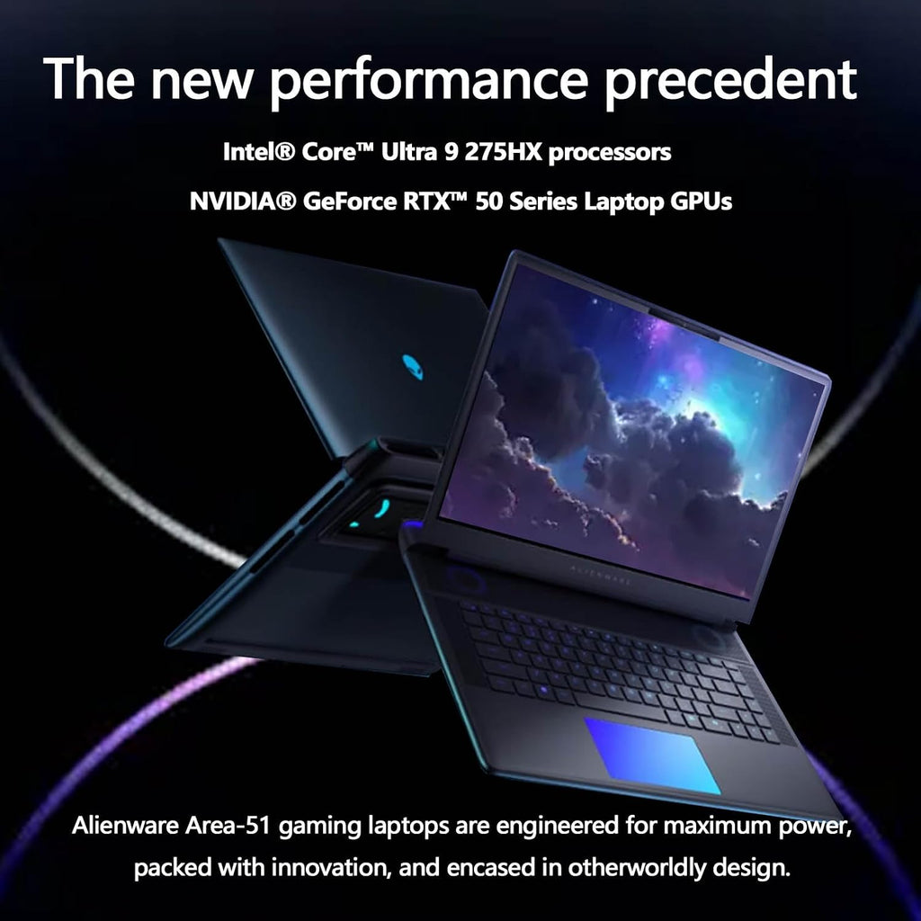 Alienware 16 Area-51 Gaming Laptop, NVIDIA RTX 5080 16GB GDDR7, Intel Ultra 9 275HX(24-Core, Up to 5.4GHz), 16' QHD+ 300Hz, 4K Camera,WiFi 7, Windows 11 Pro, with Accessories, 32 GB DDR5, 1 TB SSD