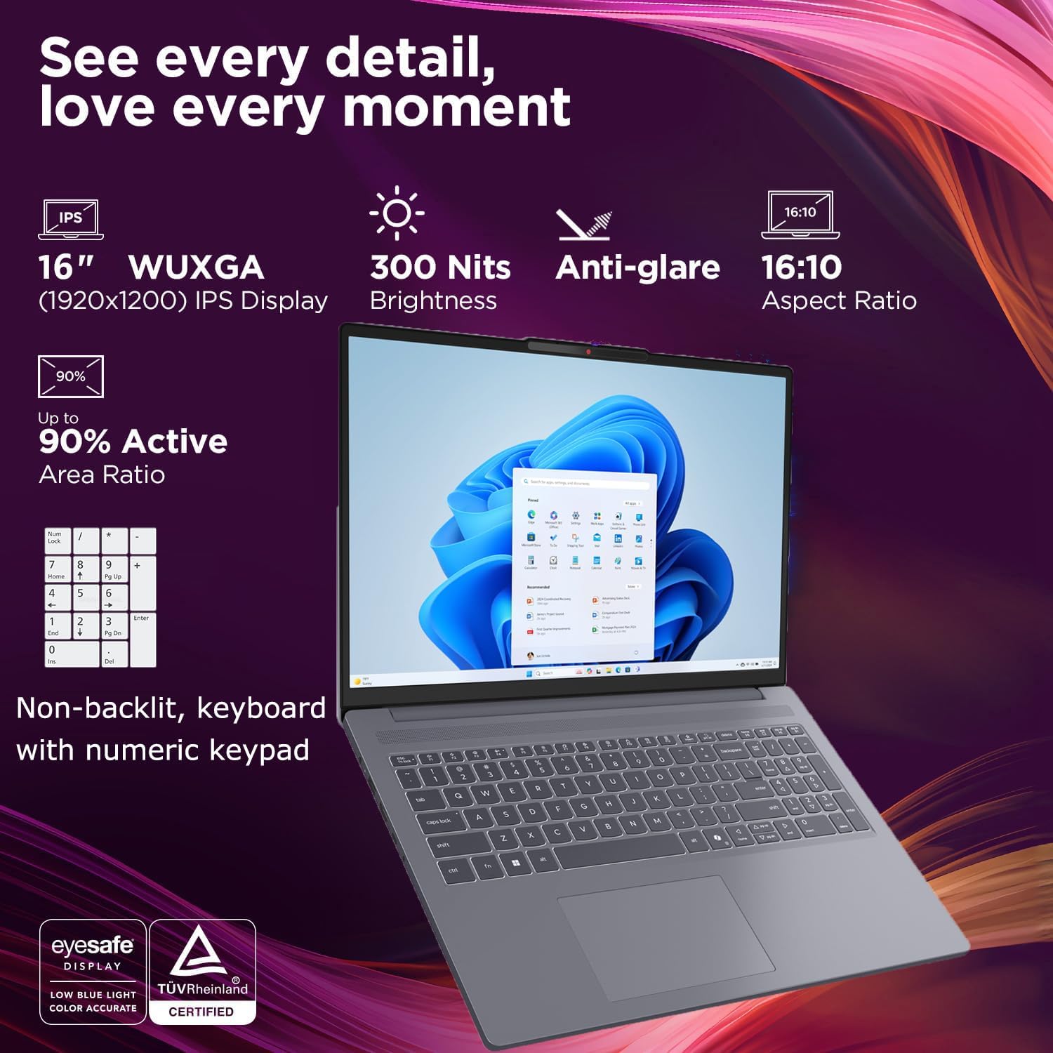 Lenovo 2026 IdeaPad Slim 3 Laptop - Intel Core i5-13420H, 15.3' FHD Anti-Glare Display, 16GB DDR5 RAM, 512GB SSD, Office 365, AI-Powered Copilot, Lightweight for Students & Professionals, Slate
