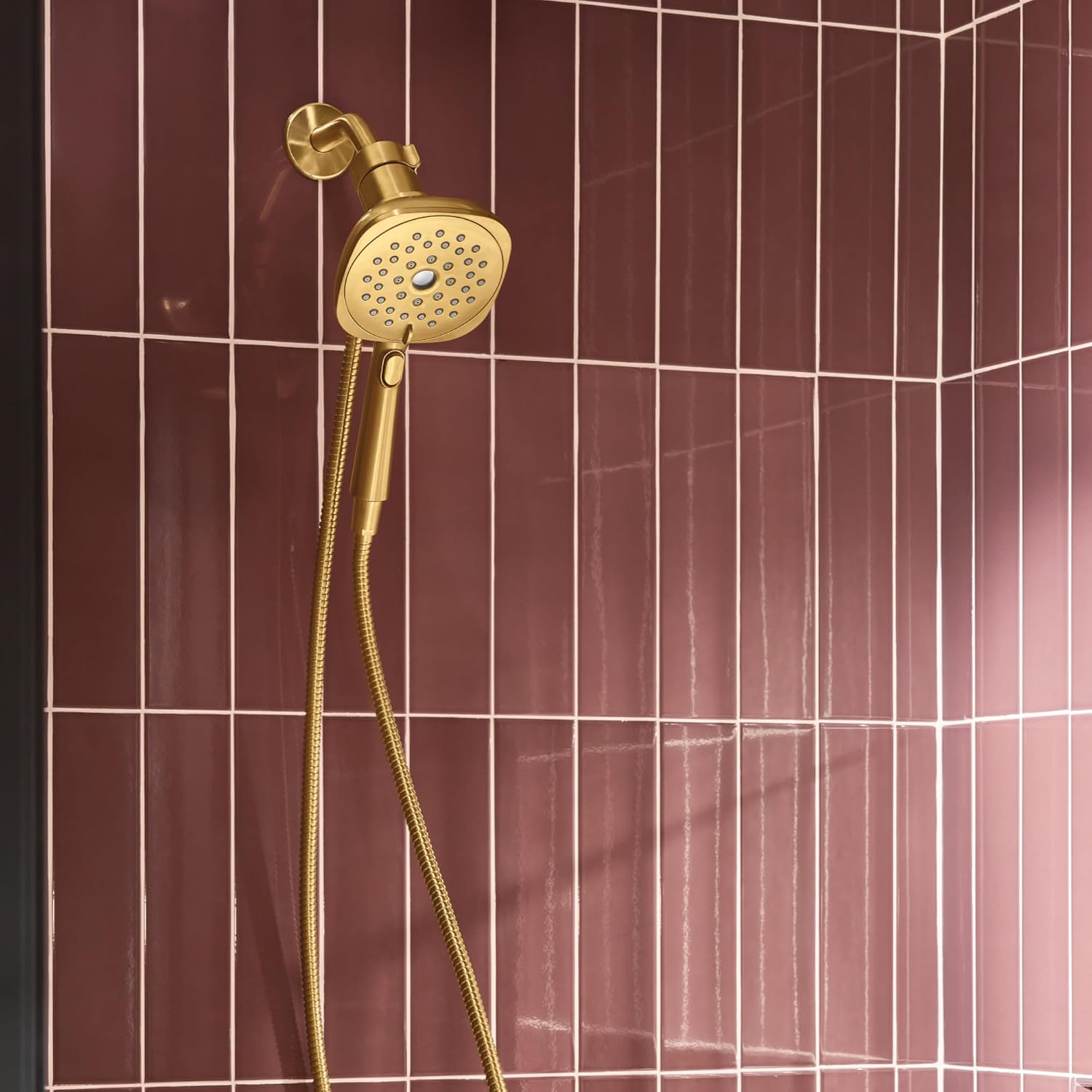Moen Verso Infiniti Dial Square Handheld Shower, 5-Inch Diameter Spray Head, Brushed Gold, 220H5BG