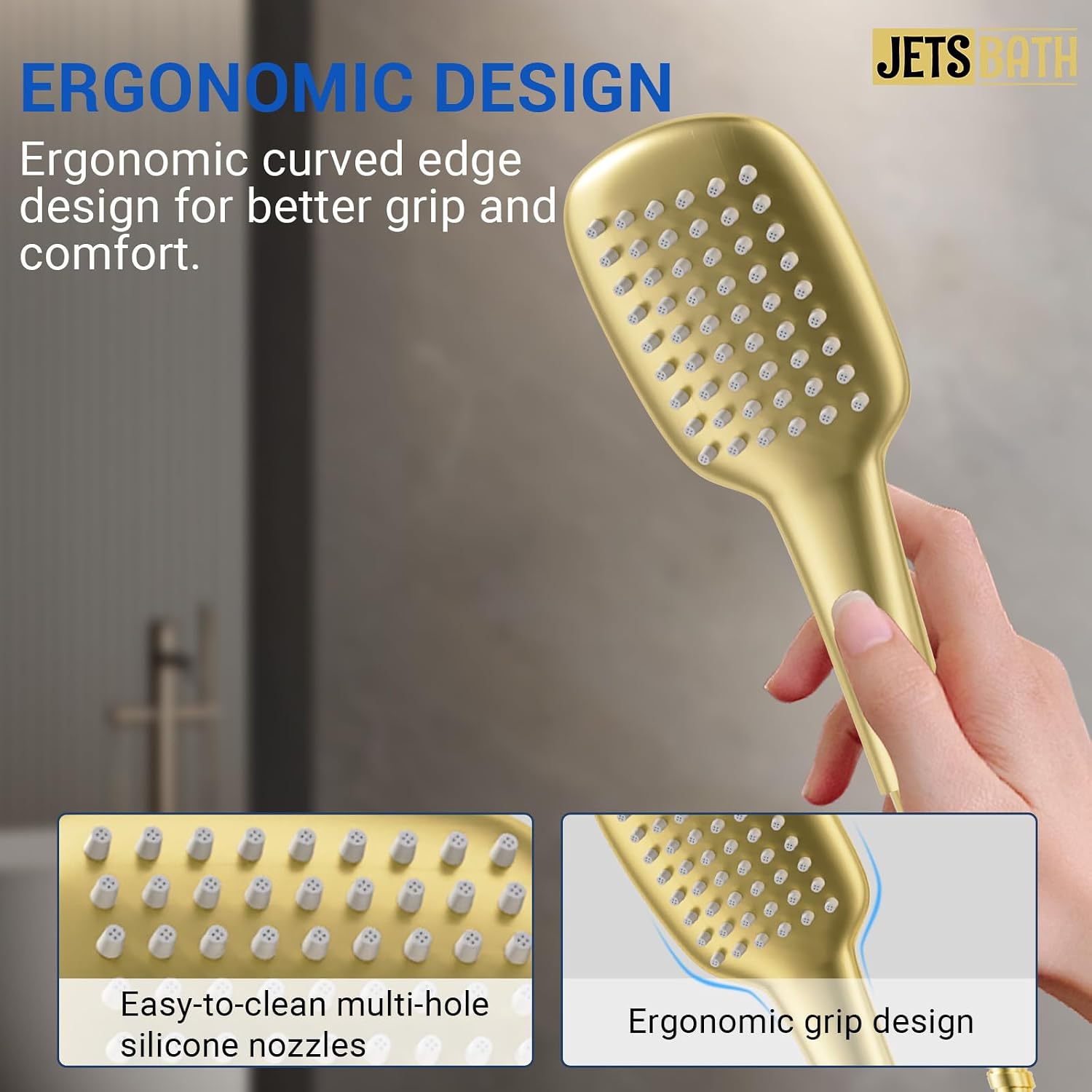 32' Luxury Thermostatic Full Body Shower System with 32-Inch Mist & Rainfall Shower Head & 6 Body Jets, Handheld, JetsBath Brushed Gold Two Person Shower Faucet Set, Smart Shower System for Couples