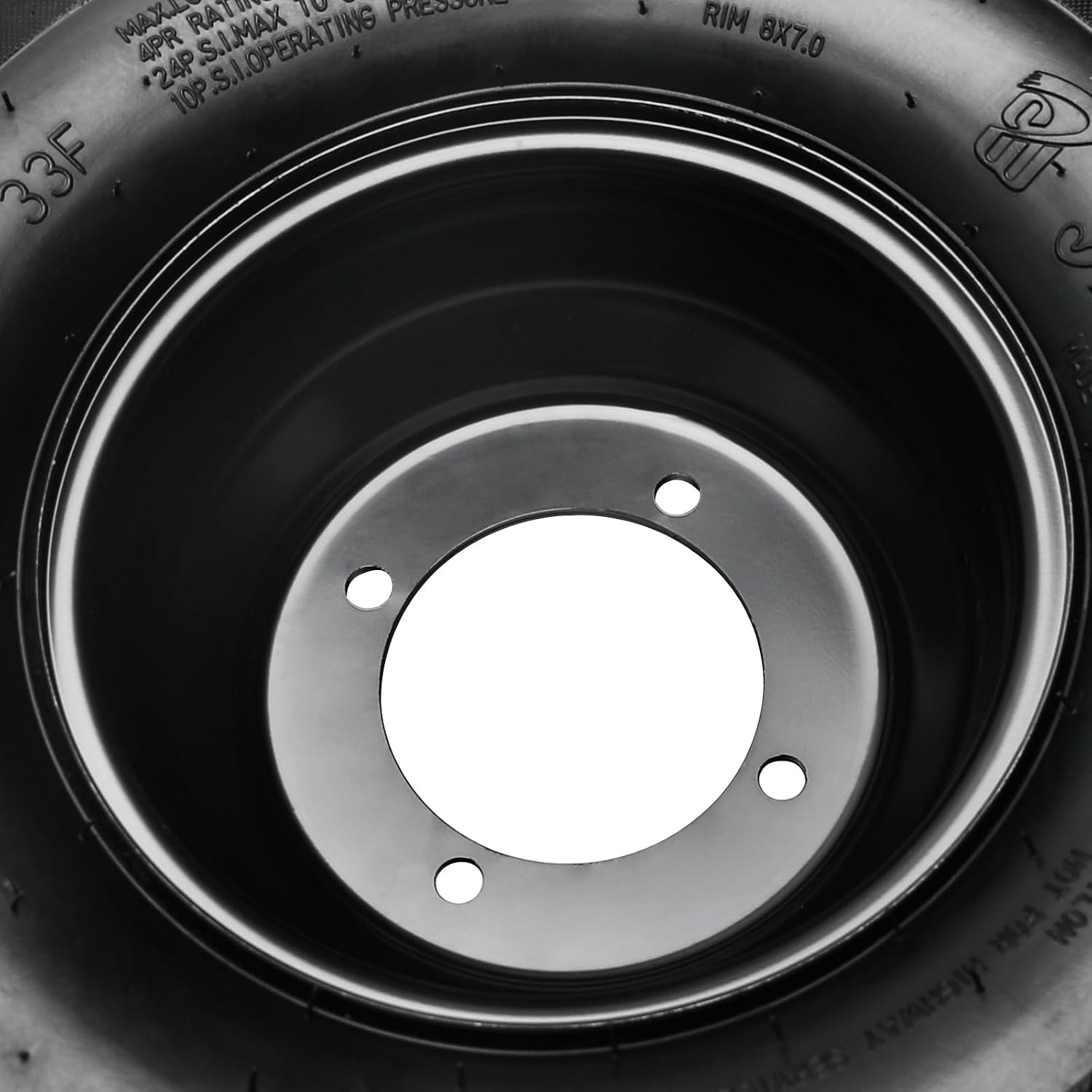 2Pcs 18x9.50-8 Tires & Wheels Rims Set, 4 Lug 110mm Bolt Pattern - Compatible with ATV, UTV, Quad, Riding Lawn Mower, Tractor, Zero Turn Mower, Lawn Tractor