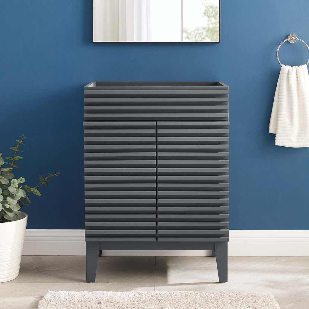 Modway Render Bathroom Vanity Cabinet in Gray - Sink Basin Not Included