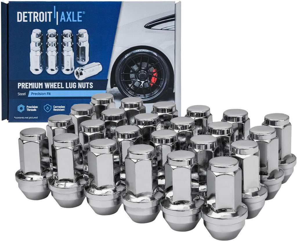 Detroit Axle - 4WD Front Brake Kit for 04-08 Ford F-150, 06-08 Lincoln Mark LT, 2 Drilled & Slotted Disc Brake Rotors 2 Wheel Bearing and Hubs 24 Wheel Lug Nuts 2004 2005 2006 2007 2008 Replacement