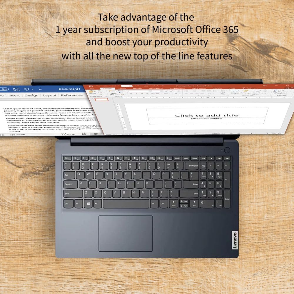 Lenovo IdeaPad 15.6' HD Anti-Glare w/ 1 Year Microsoft 365, 20GB RAM, 384GB SSD, Windows 11 Home, Up to 9.5 Hours Battery Life, Intel Processor, WiFi 6, HDMI, USB-C, SD Card Reader, w/WOWPC USB