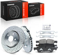 A-Premium 12.99 inch (330 mm) Front Drilled and Slotted Disc Brake Rotors + Ceramic Pads Kit Compatible with Select Dodge and Jeep Models - Durango 2011-2020, Grand Cherokee 2011-2018, 6-PC Set