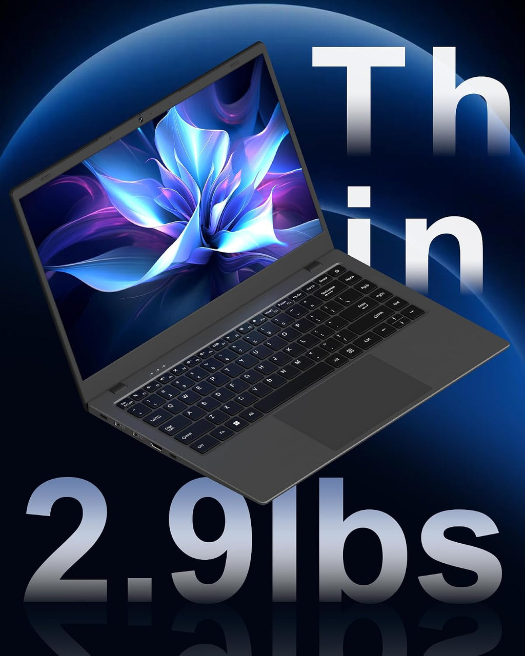 Laptop 16GB RAM 512GB SSD, Portable Lightweight Laptops with Pentium Gold 6500Y, 14 Inch FHD IPS Screen, USB 3.2, USB-C, HDMI, TF Card Slot, PC Laptop Computer Good for Business and Student