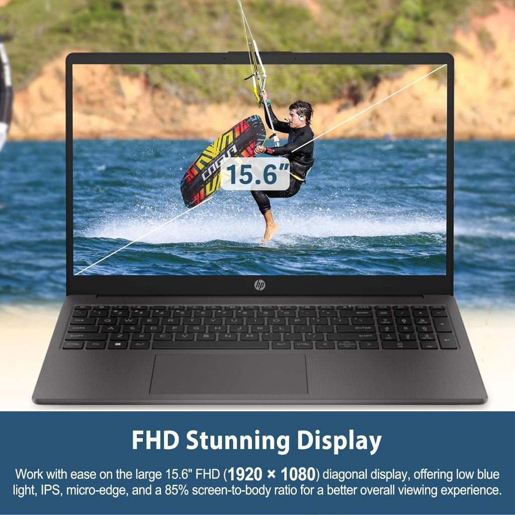 HP 255 G10 Business Laptop, 15.6' FHD Display, AMD Ryzen 5 7530U, 32GB RAM, 1TB PCIe SSD, Numeric Keypad, Webcam, HDMI, Wi-Fi 6, Windows 11 Pro, Grey