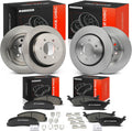 A-Premium Front Vented & Rear Solid Disc Brake Rotors + Ceramic Pads Kit Compatible with Select Ford Models - For F-150 2012 2013 2014 2015 2016 2017 2018 2019 2020, 12-PC Set
