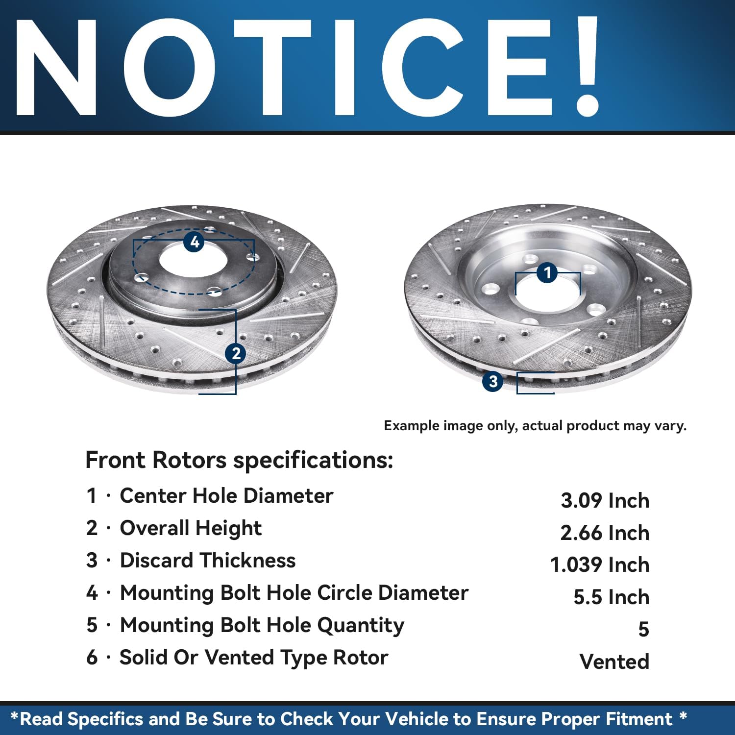 Detroit Axle - Brake Kit for 2006-2018 Dodge Ram 1500 2007-2009 Durango Chrysler Aspen 2019-2024 Ram 1500 Classic, Drilled Slotted Brake Rotors and Ceramic Brakes Pads w/Hardware Replacement