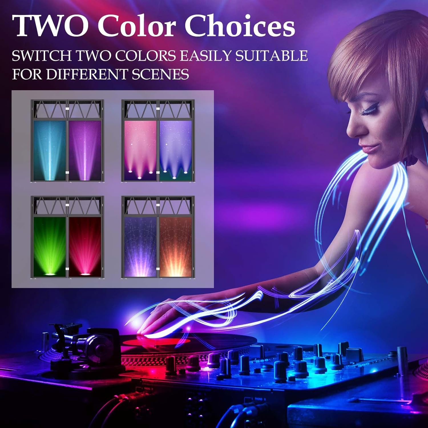 Portable DJ Booth Facade Stand, Foldable DJ Table 40' x 20' x 45' Tabletop, DJ Facade Station for DJ Controller, Mixer & LaptopEvents&Parties – Includes Carry Bag&Two Metal Corner Tables.