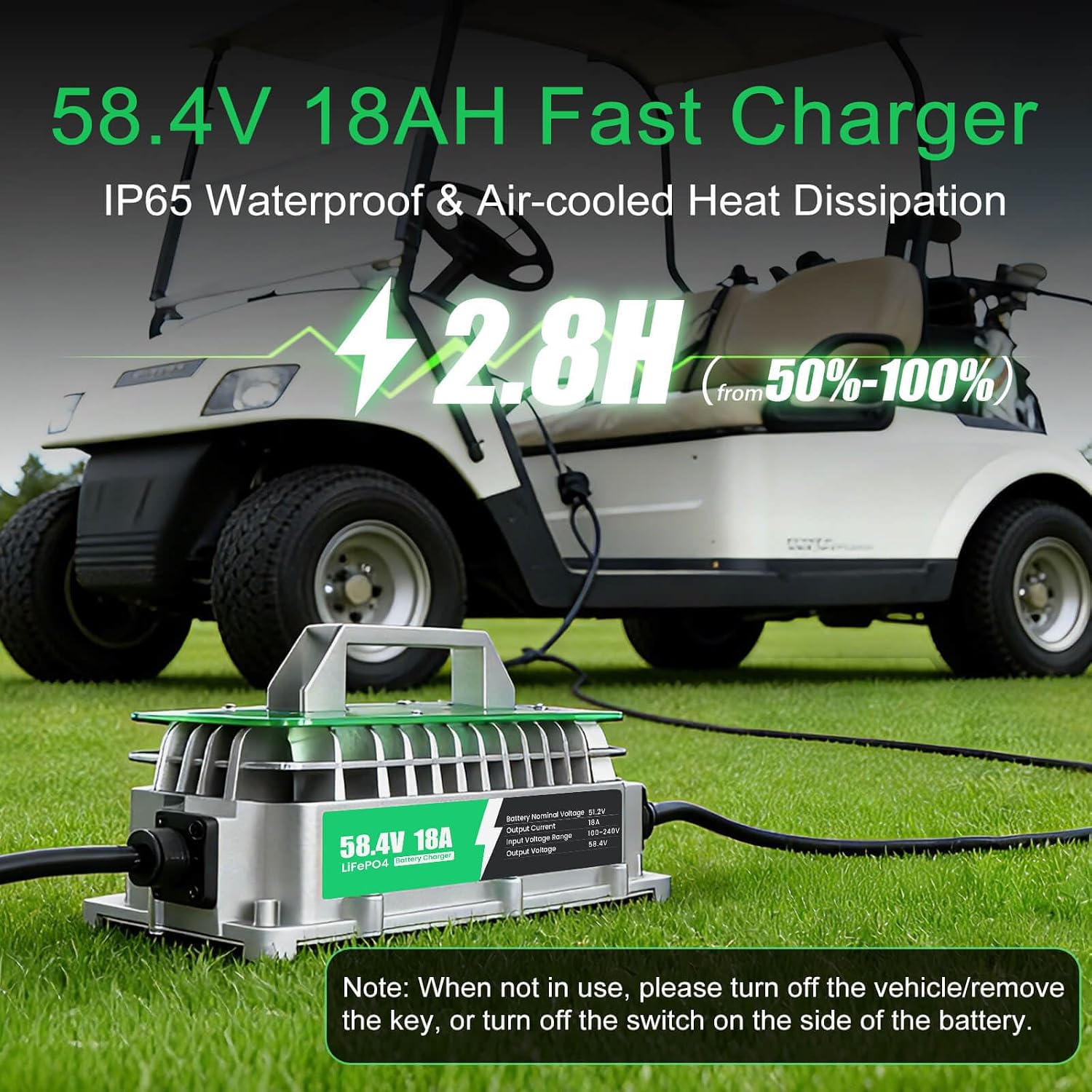 48V 105AH Lithium Lifepo4 Battery for Golf Cart Kit with 18A Charger and Touch Monitor,Peak Current 1000A,Built-in 200A BMS,Up to 6000+ Deep Cycle,Perfect for Golf Carts,Lawnmower,Club Car