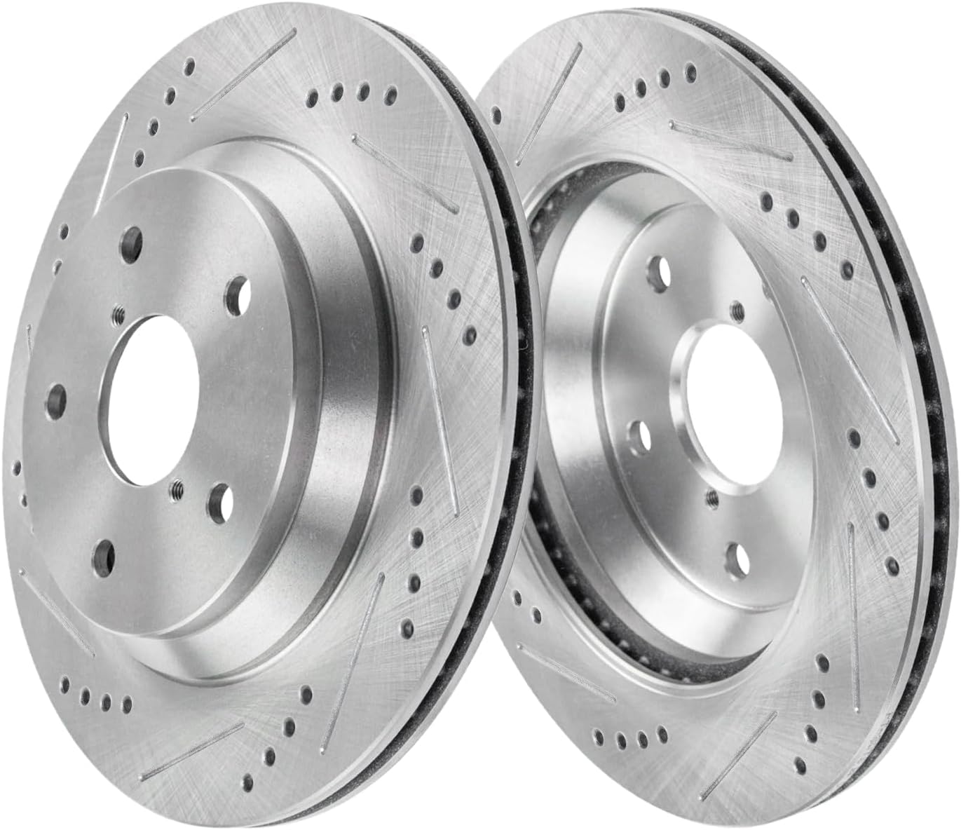 Detroit Axle - 8pc Brake Kit for 2019 2020 2021 2022 2023 Subaru Crosstrek, Drilled and Slotted Disc Brake Rotors Ceramic Brakes Pads Replacement: 11.56' inch Front and 11.22' inch Rear Rotor