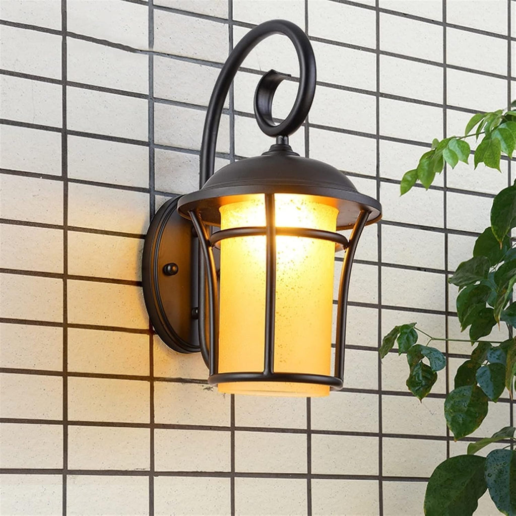 European Wall Light Traditional Black Wall Sconce Lighting Fixture Waterproof Outdoor IP54 Wrought Iron Wall Lamp Light Indoor Chandelier,