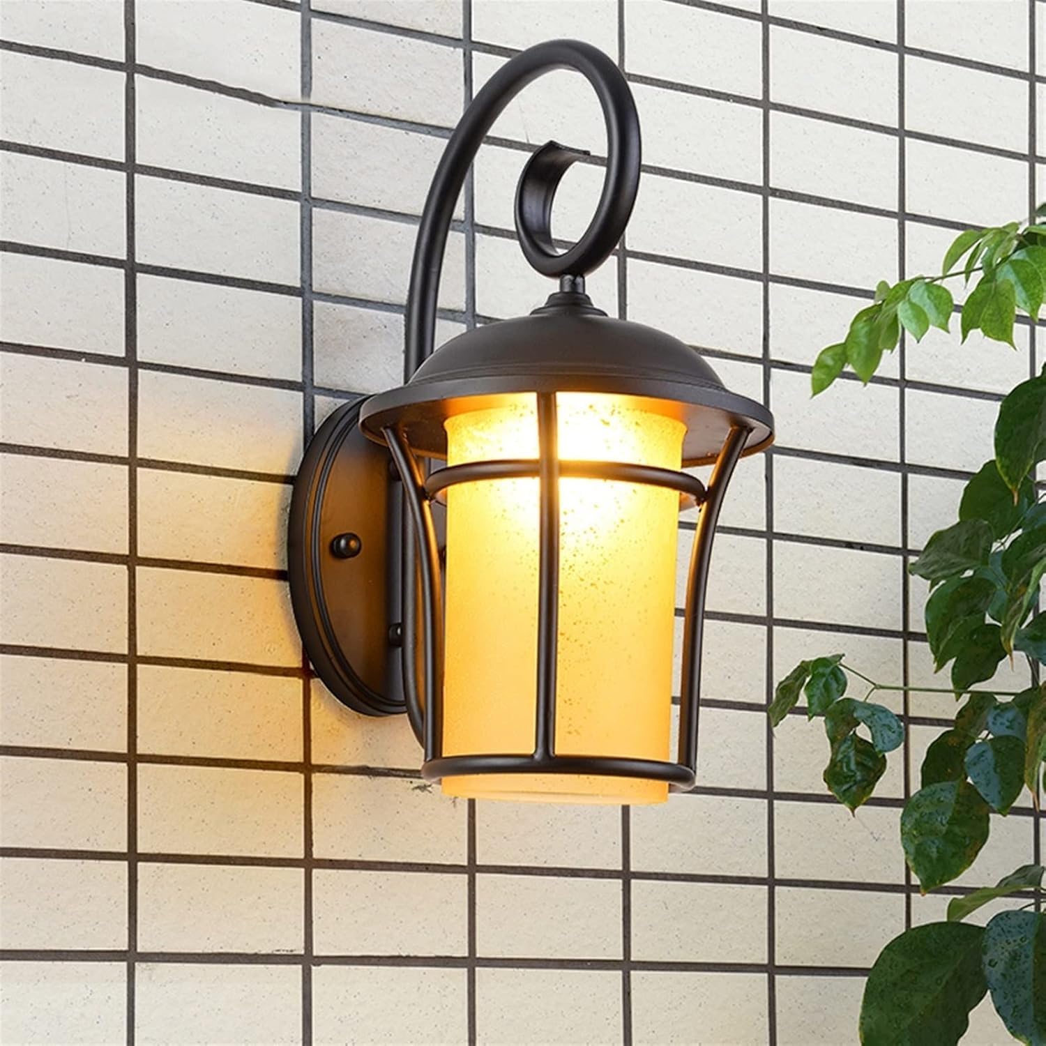 European Wall Light Traditional Black Wall Sconce Lighting Fixture Waterproof Outdoor IP54 Wrought Iron Wall Lamp Light Indoor Chandelier,