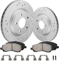 Front Brake Kit, Brake Rotors Brake Pads Compatible with 2007-2017 Jeep Patriot/Compass, 2011-2023 Mits- Outlander Sport| Geomet Coated |294mm(11.6in)|53038 & D866-7741 |Front Brake Rotors