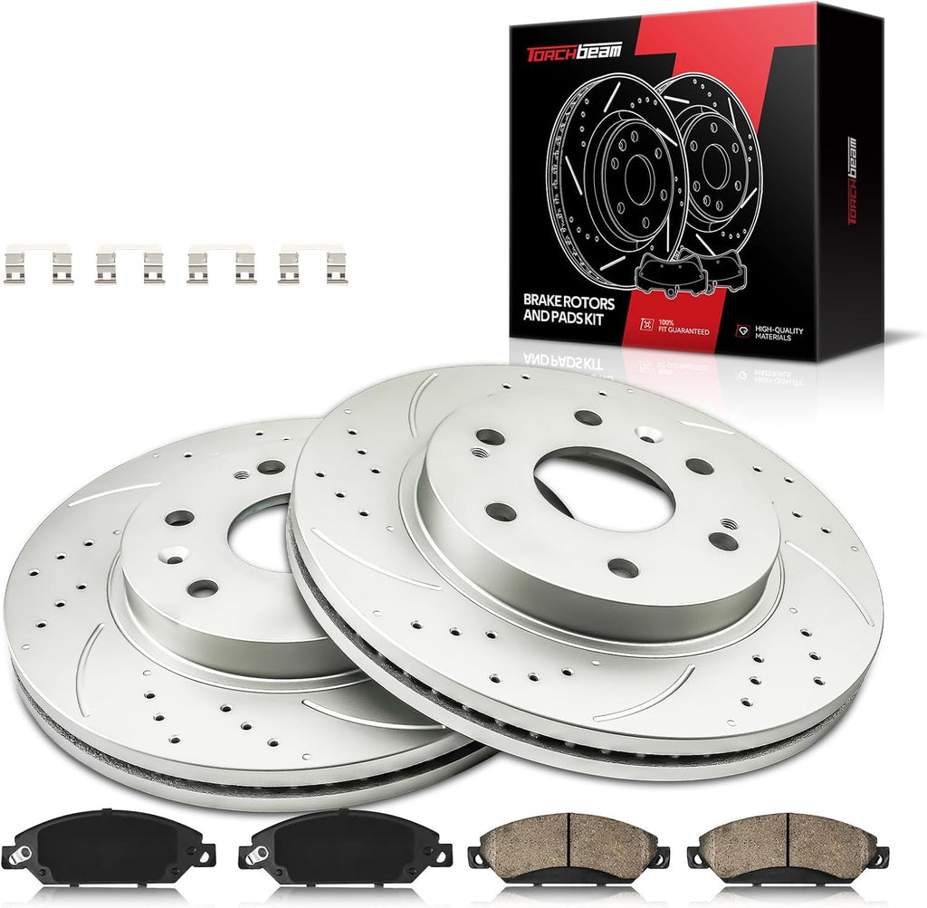 Torchbeam 330mm(12.99 inch) Front Brake kit| Brake Pads and Rotors Kit Compatible with Front For: Chevrolet 2005-2006 Silverado 1500, Sierra 1500,Disc Brake Rotors + Ceramic Pads Kit,6pcs,55097 D1092