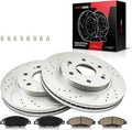Torchbeam 330mm(12.99 inch) Front Brake kit| Brake Pads and Rotors Kit Compatible with Front For: Chevrolet 2005-2006 Silverado 1500, Sierra 1500,Disc Brake Rotors + Ceramic Pads Kit,6pcs,55097 D1092