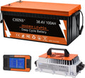 CHINS 36V Lithium Golf Cart Battery, 36 Volt 100Ah LiFePO4 Battery, Built-in Bluetooth 200A BMS, Includes 36V 25A Charger, Monitor, Perfect for Golf Carts
