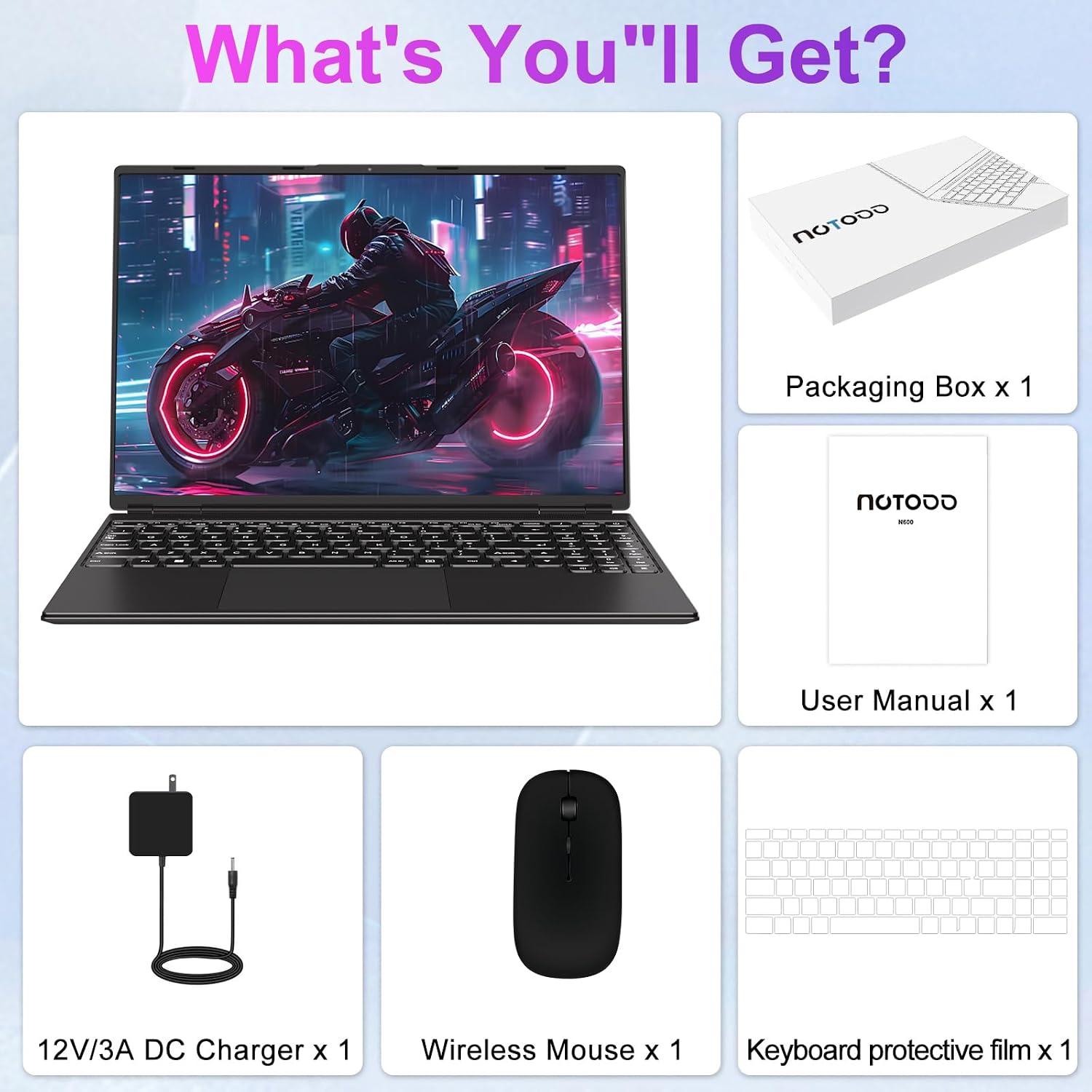 2025 16 Inch Gaming Laptop N5095 (Up to 2.9 GHz) 12GB+512GB SSD Support 1TB Expand Win 11 Laptops 1920 * 1200 FHD Screen 5G WiFi BT 4.2 Webcam Cooling Fan Numeric Keypad -Black