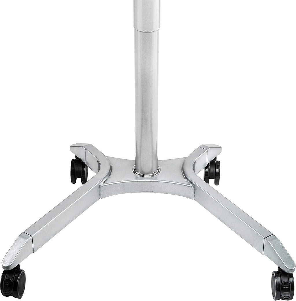 Seville Classics Airlift Height Adjustable Pneumatic Laptop Sit Stand Desk Mobile Rolling Cart, Computer Workstation for Home Office, Classroom, Espresso, 28' XL Desktop (New Model)
