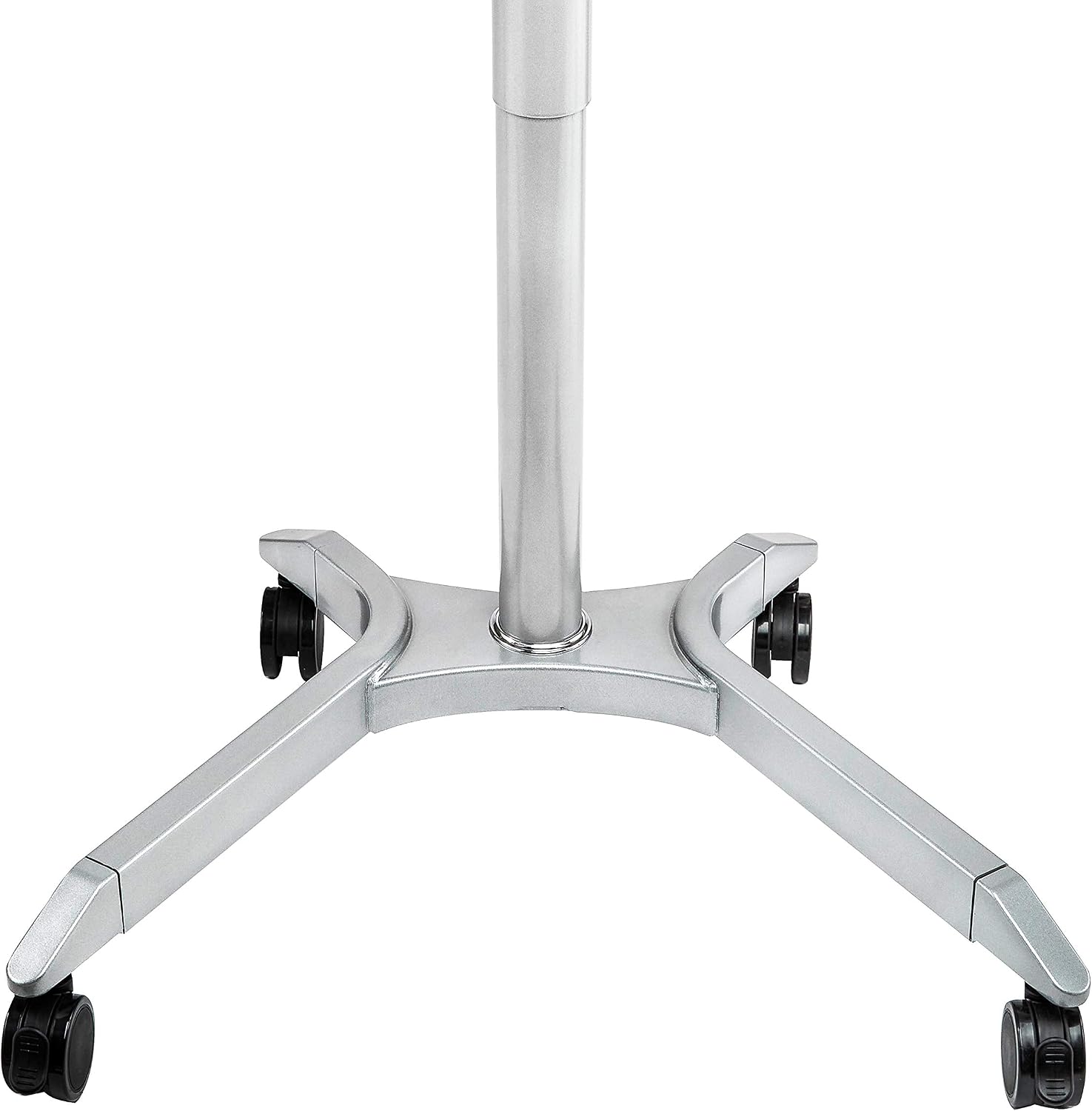 Seville Classics Airlift Height Adjustable Pneumatic Laptop Sit Stand Desk Mobile Rolling Cart, Computer Workstation for Home Office, Classroom, Espresso, 28' XL Desktop (New Model)