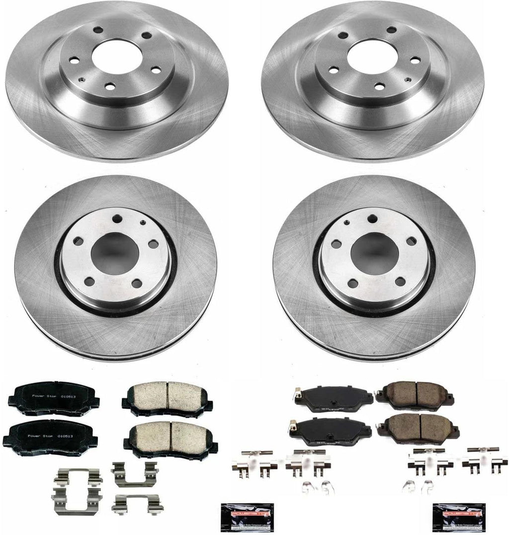 PowerStop Front and Rear Brake Kit for Mazda CX-5 2016-24 - Z17 Ceramic Brake Pads & Disc Rotors Replacement, KOE7609