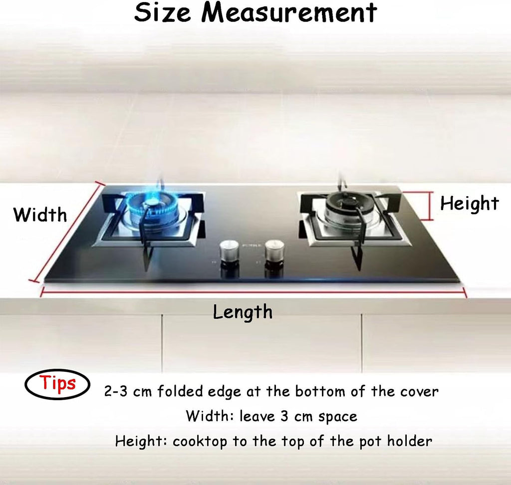 Stove Burner Covers Stovetop Cover White L-Shaped Folded Edge Induction Cooker Holder for Counter Space, Sink, Rv，Electric Stove(80x50x7 cm)