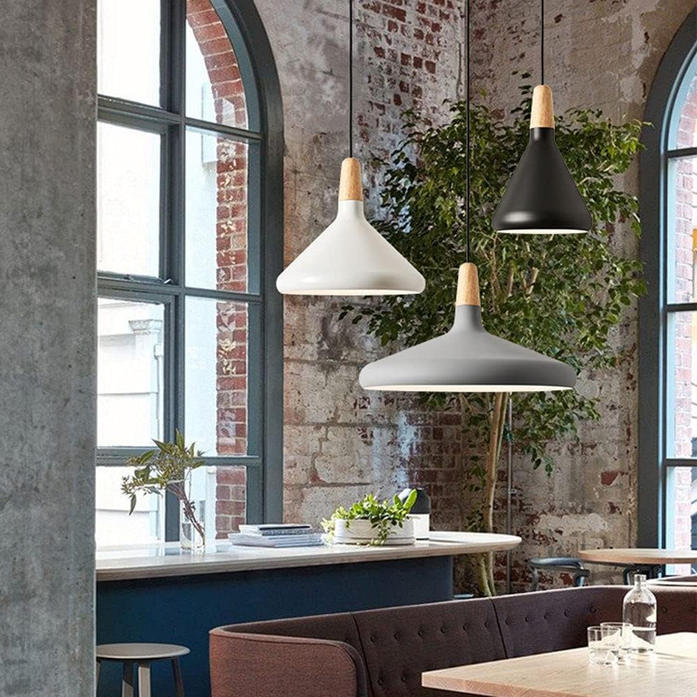 Nordic Style Black Pendant Light Fixture - Adjustable Hanging Lamp for Kitchen, Dining Room, Bar, and Bathroom(White)