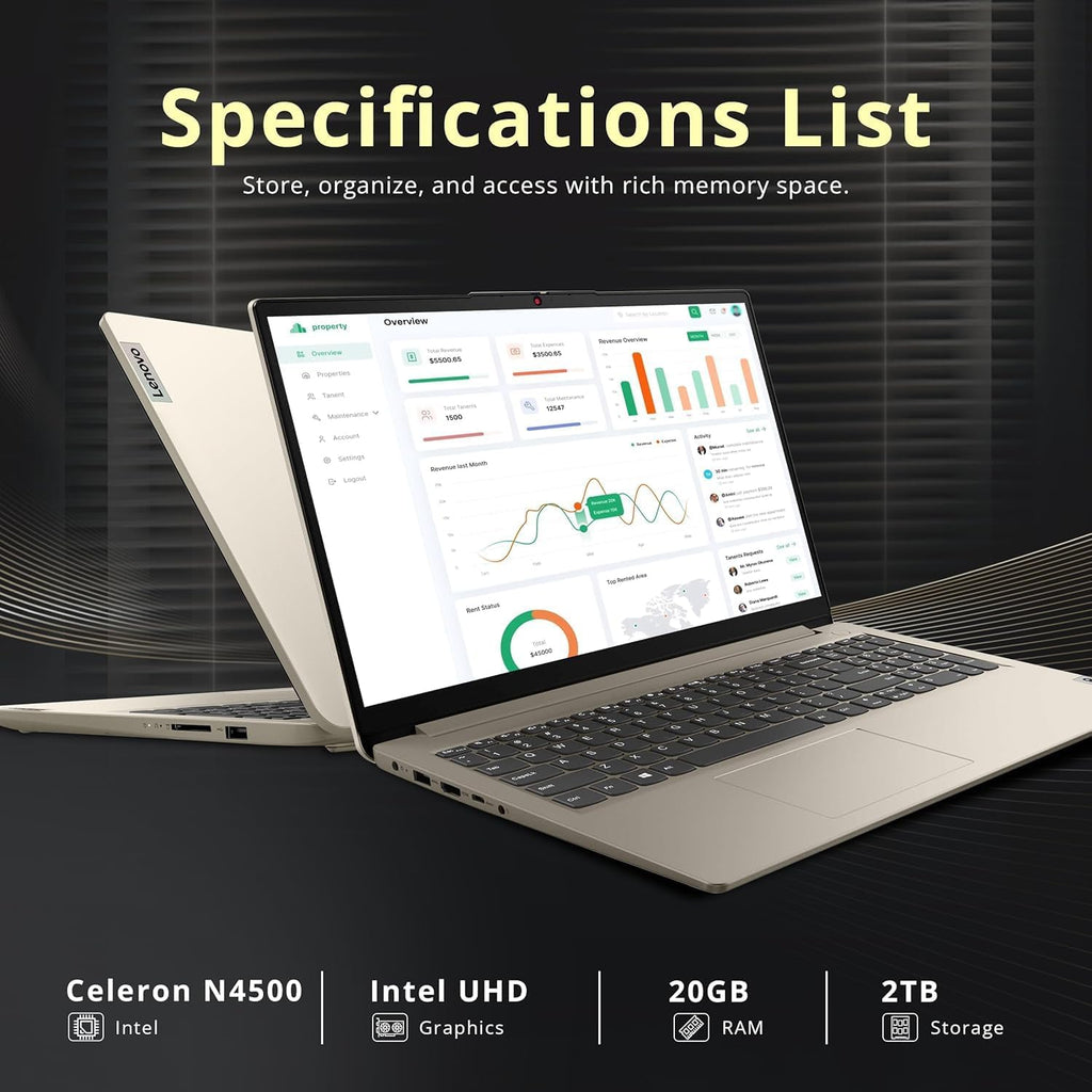 Lenovo Premium Series IdeaPad Laptop | Latest Model | 12GB RAM | 256GB SSD | 1 Year Office 365 w/ 1TB Cloud Storage | Intel Core | 15.6' | Numeric Keypad | WiFi 6 | Win 11 | w/WOWPC Recovery USB