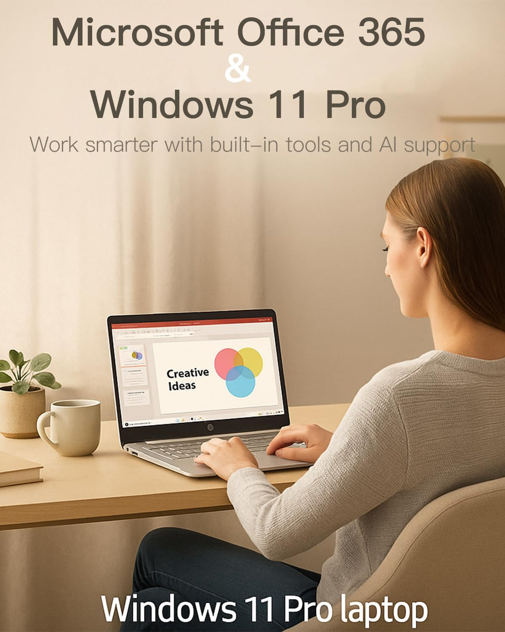 HP Flagship Everyday Laptop Computer - Win 11 Pro & AI-Powered 1-Y Office 365 • Intel Quad-Core(up to 3.4GHz) • Long Battery • 32G RAM • 128G UFS • w/256G SD Card & DVD Drive for Student & Business
