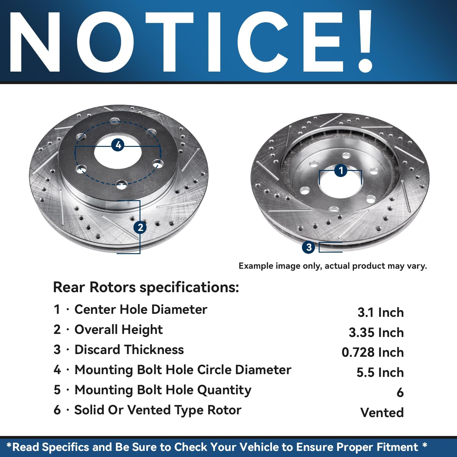 Detroit Axle - Brake Kit for Chevy GMC Silverado Sierra 1500 Yukon Tahoe Astro, Drilled & Slotted Disc Brakes Rotors Ceramic Brake Pads Replacement : 12' inch Front Rotor and 12.78' inch Rear Rotor