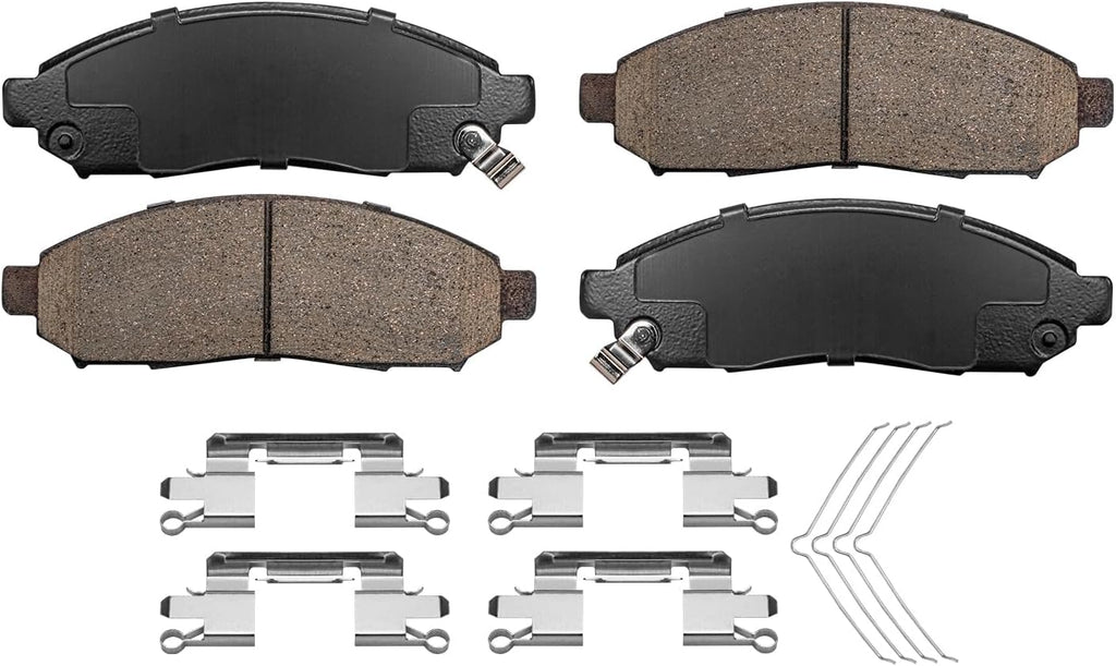 Detroit Axle - Brake Kit for 2005-2019 Nissan Frontier 2009-2012 Suzuki Equator, Drilled Disc Brake Rotors Ceramic Brakes Pads 2010 2011 Replacement: 11.14' inch Front and 11.26' inch Rear Rotor