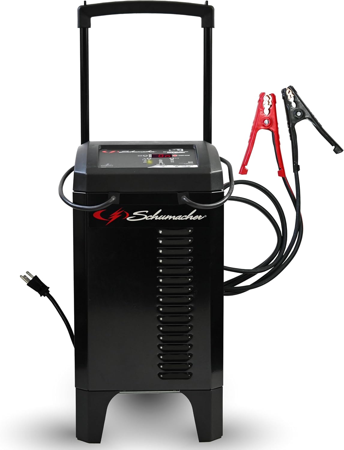 Schumacher Electric Wheeled Automatic 6A Car Battery Charger and 250A Engine Starter, 6-in-1 Solution, Maintainer, 40A Boost, for 6V/12V Power Sport, Automotive, and Marine Batteries, SC1325