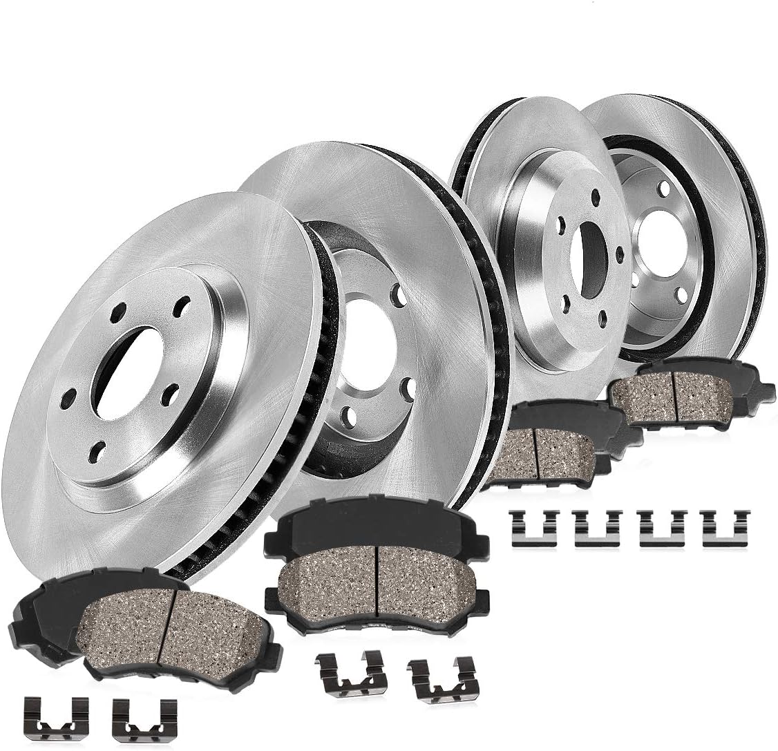 Callahan Brake Parts Brake Kit for Buick Encore GX 2020-2023, Chevrolet Trailblazer 2021-2023 Front and Rear Replacement Brake Rotors with Ceramic Brake Pads CLHCKO115610