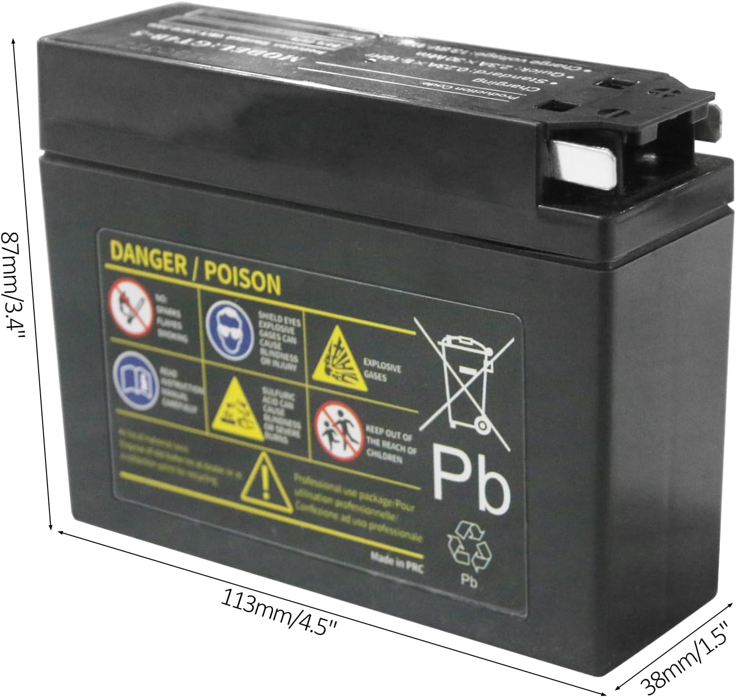 Motorcycle Battery for ATV, UTV, Lawn Mower, Scooter (4)