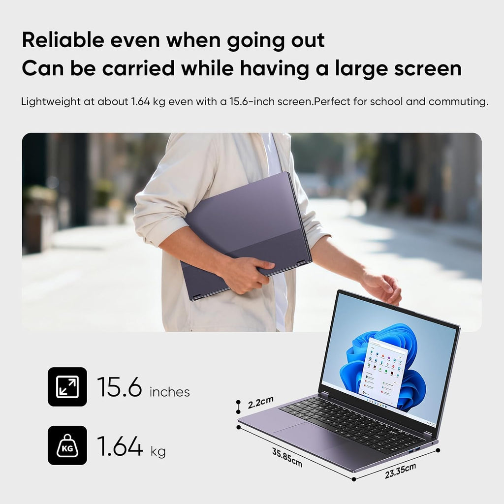 15.6' Laptop Computer 2-in-1,Win 11 Pro 8GB RAM 256GB SSD Core m3 8100Y(up to 3.40 GHz),MS Office 365 Ultra-Thin,FHD Touchscreen, Wi-Fi 5, BT5.1, RJ45,(2in1 8GB RAM 256GB SSD)